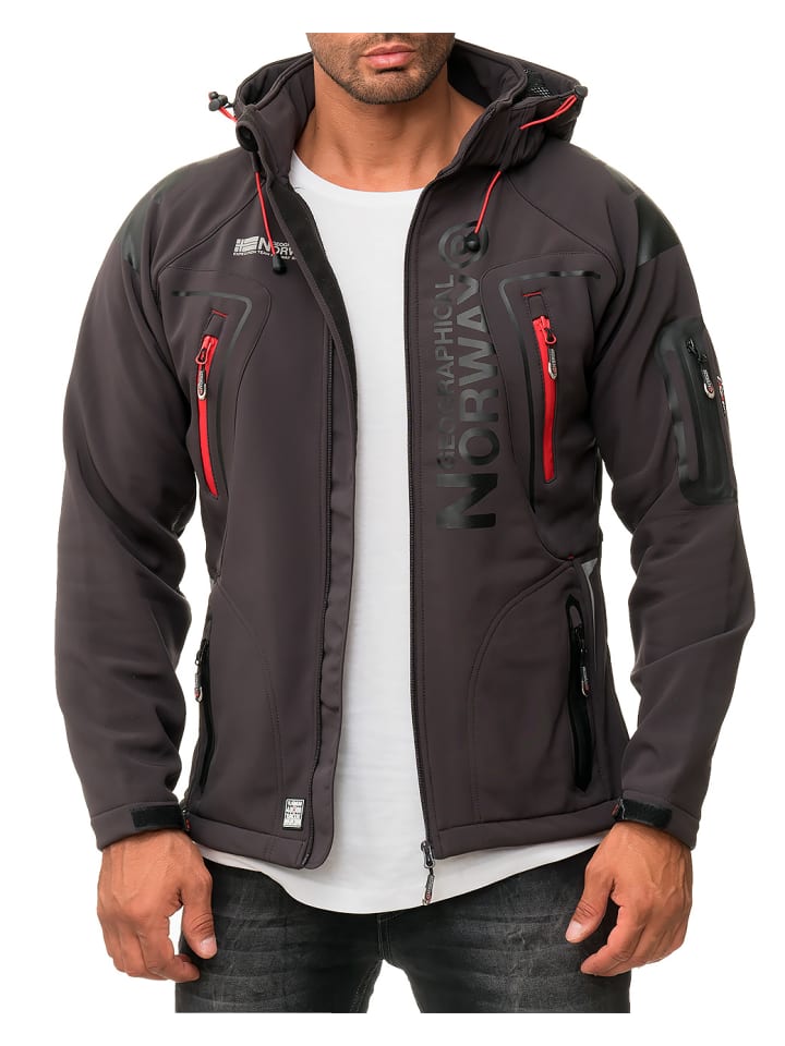 Herren Regular Fit Softshelljacke in Dark Grey