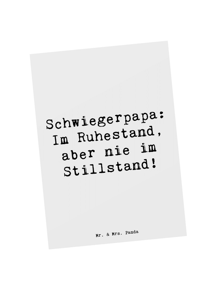 Postkarte Schwiegerpapa Ruhestand mit Spruch in Weiß