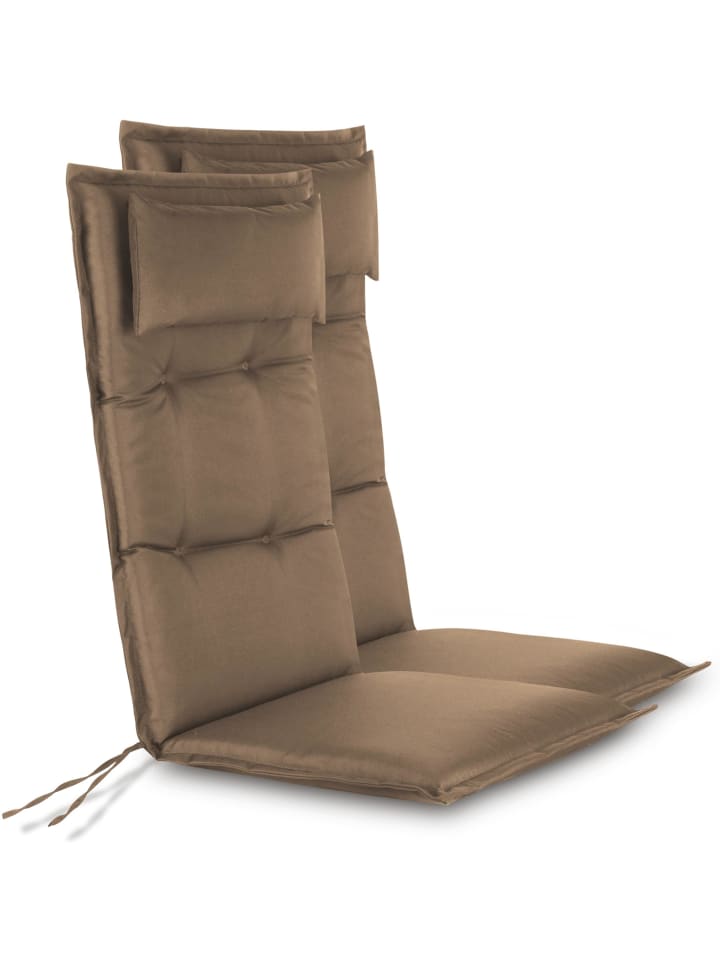 2 Hochlehner Stuhlauflagen Sitzpolster in Taupe