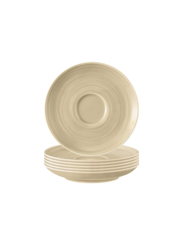 6er Set Espressountertassen Terra in Sandbeige ø 12 cm