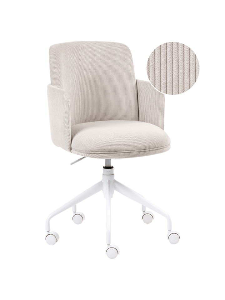 Bürostuhl DRYDEN in Beige/Weiß - (W) 60 x (H) 84 x (L) 60 cm