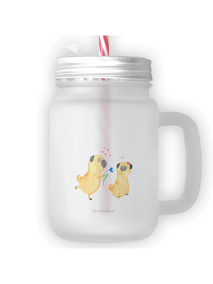 Glas Mops Verliebt ohne Spruch in Transparent