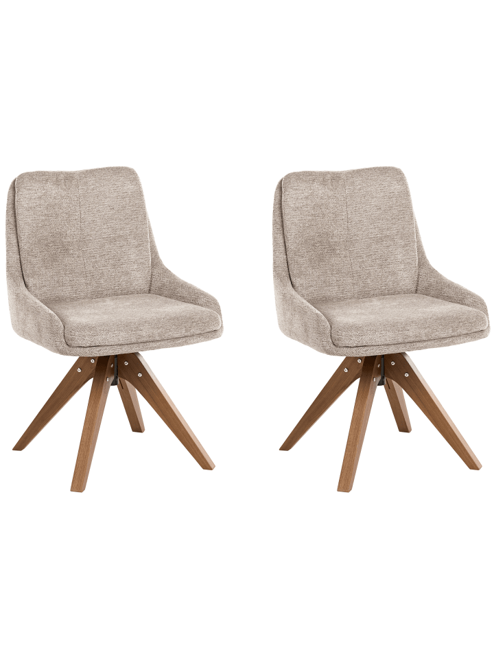 2er-Set Esszimmerstuhl DORRIS in Beige/Braun