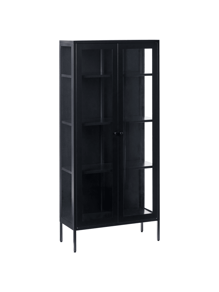 Vitrine HARTY in Schwarz - (W) 80 x (H) 176 x (L) 35 cm
