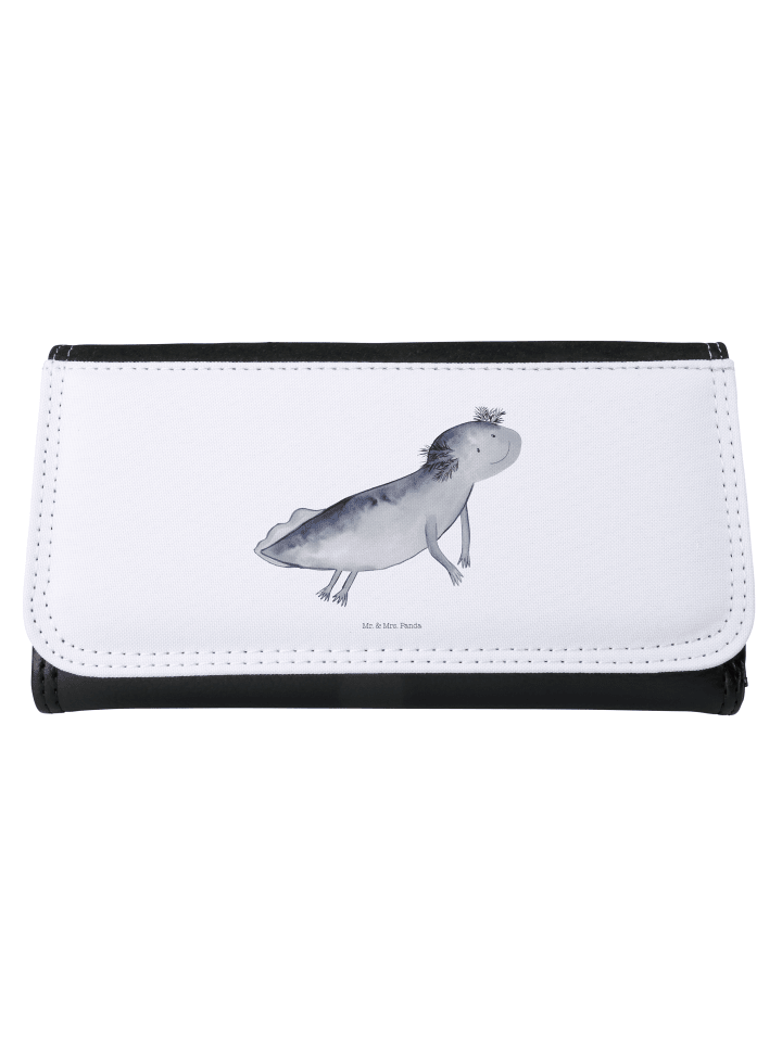Brieftasche Axolotl Schwimmen ohne Spruch in Weiß