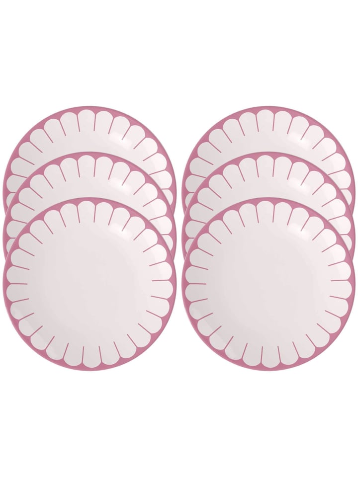 6er Set Speiseteller Fleur Couleur in Cassis ø 26,6 cm