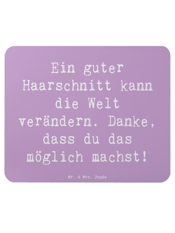 Maus-Pad Spruch Friseur Wunder mit Spruch in Lavendeltraum