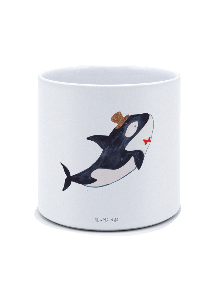 Pflanzenkübel groß Orca Zylinder ohne Spruch in Weiß