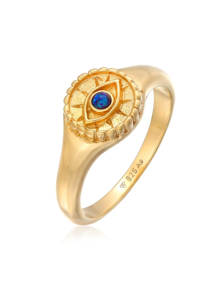 Ring 925 Sterling Silber Evil Eye in Gold