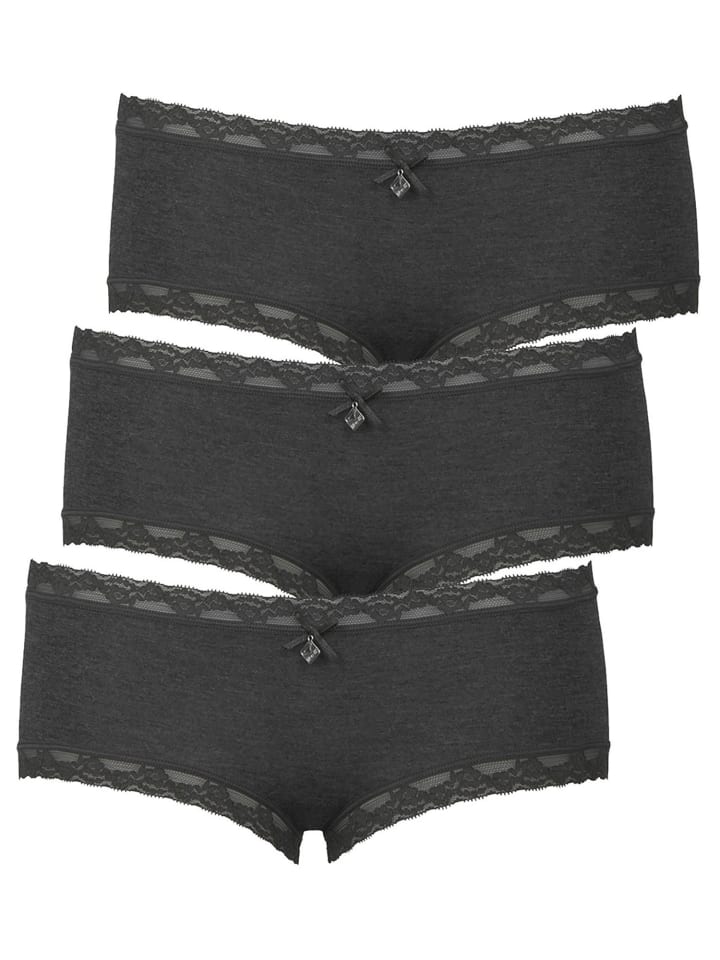 3er Pack Panty in dark grey