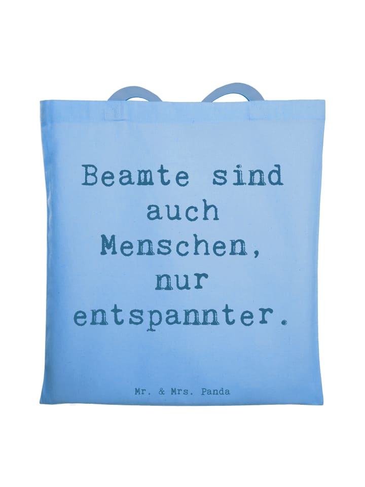 Jutebeutel Spruch Beamtin Entspannt mit Spruch in Sky Blue