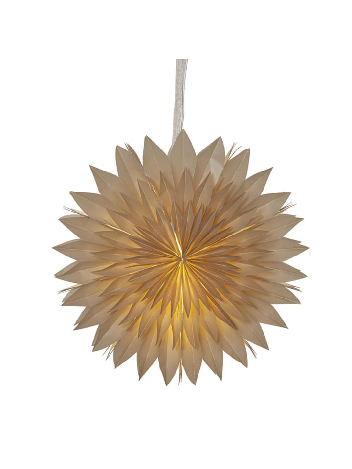 Papierstern Eisblume mit Band D: 50cm in beige