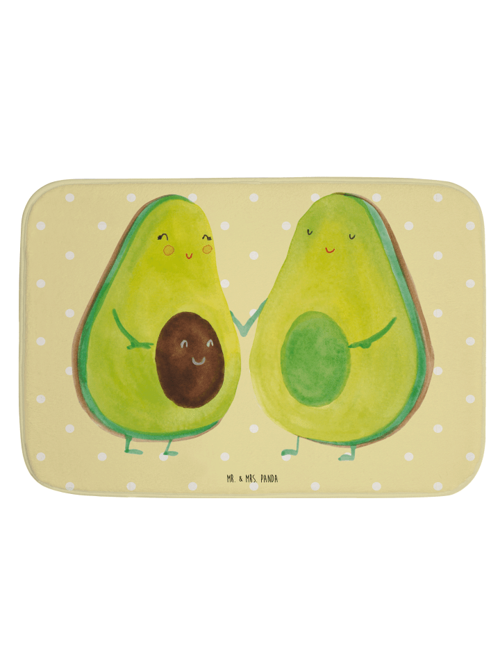 Badeteppich Avocado Pärchen ohne Spruch in Gelb Pastell