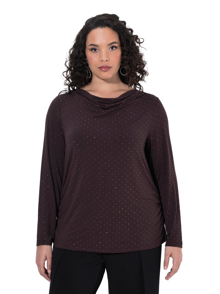 Langarmshirt in mahagoni