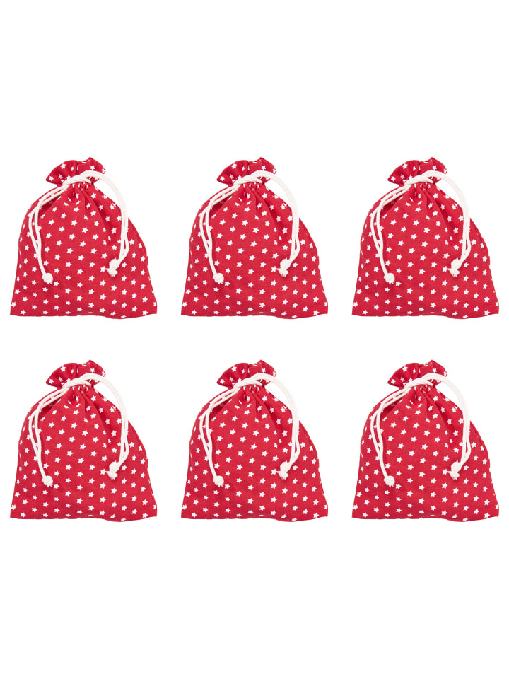 Butlers Geschenke-Säckchen PACK-A-BAG 6er-Set in Rot