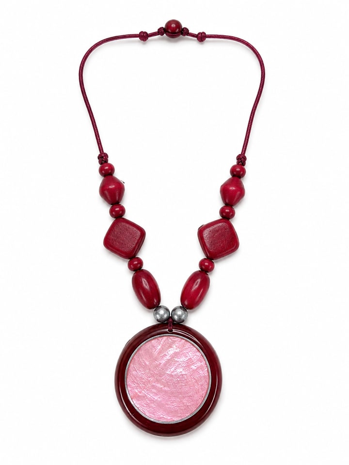 Kurze Kette " Nacre " in rot