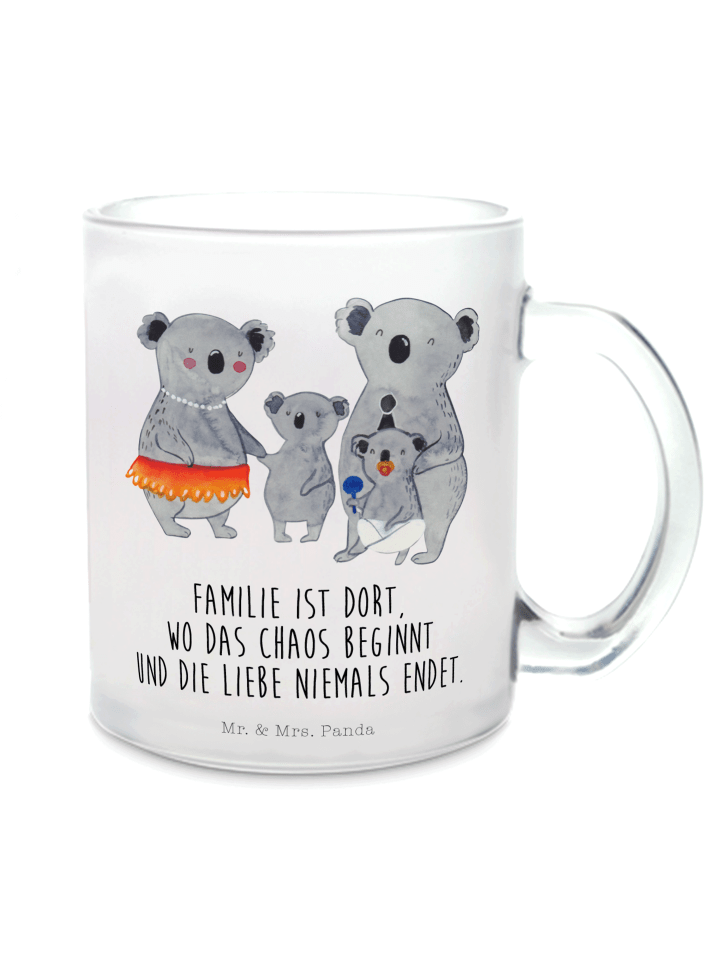 Becher Koala Familie mit Spruch in Transparent
