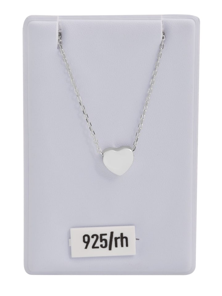 Damen Halskette mit Anhänger – Herz aus 925 Silber in silber