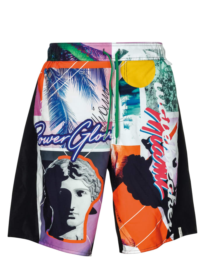 Shorts in schwarz/bunt