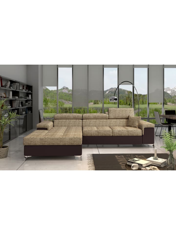 Ricky Recamiere Links in Beige - (L) 205 x (B) 281 x (H) 88 cm