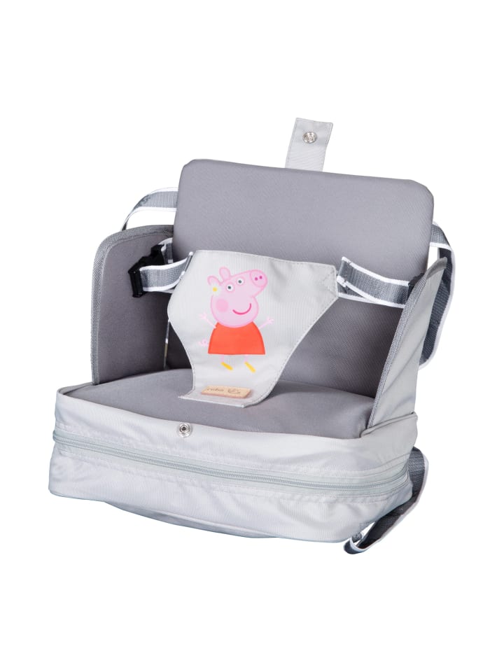 Aufblasbarer Peppa Pig Boostersitz – grau/rosa, mobil, für Kinder & unterwegs