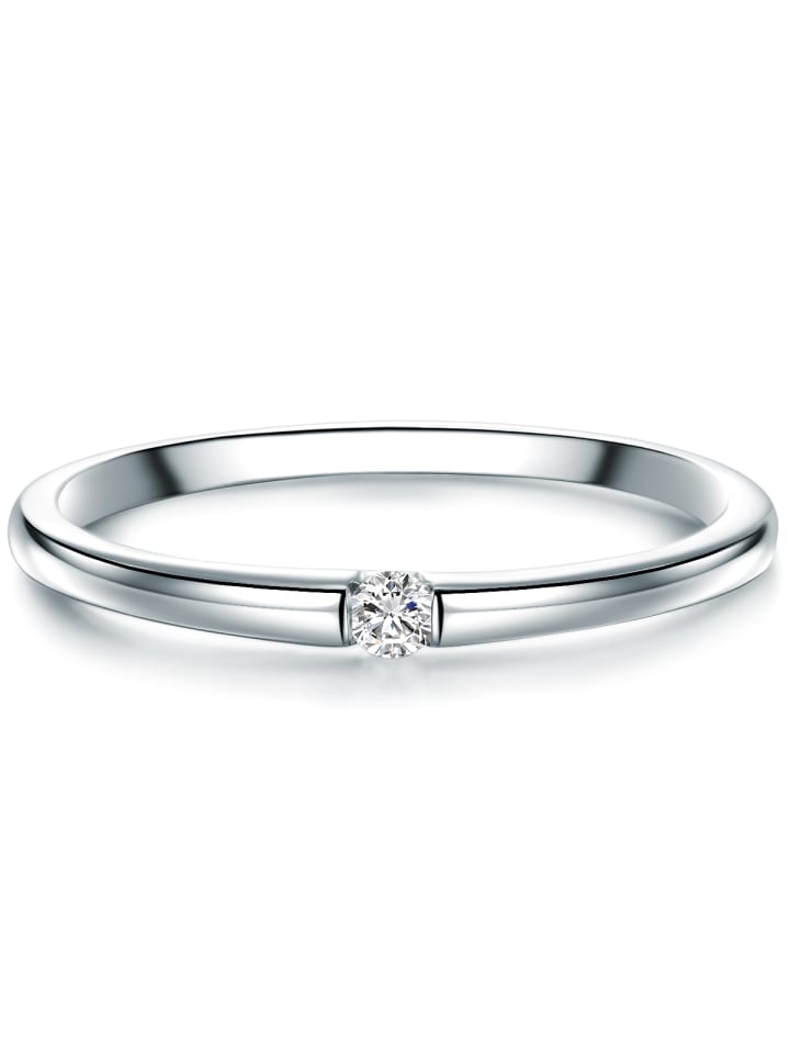 Diamant-Ring aus Sterling Silber mit Diamant in silber