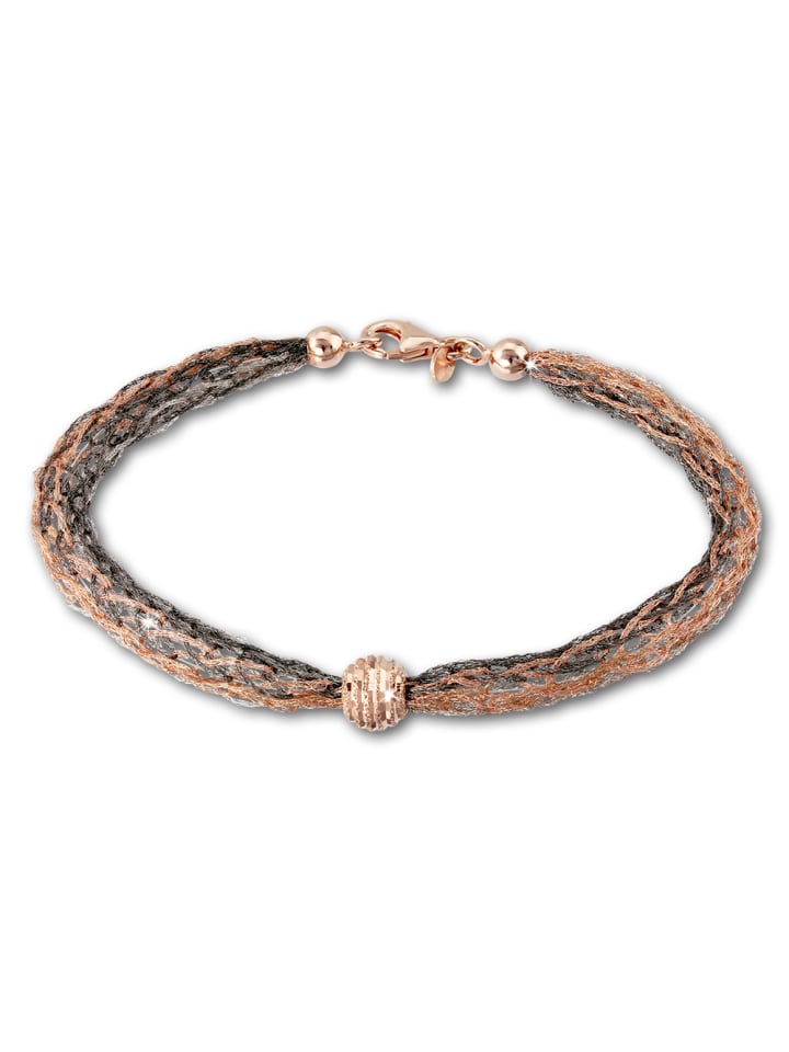 Armband Silber 925 Sterling Silber, vergoldet (Roségold 333) ca. 20,5cm