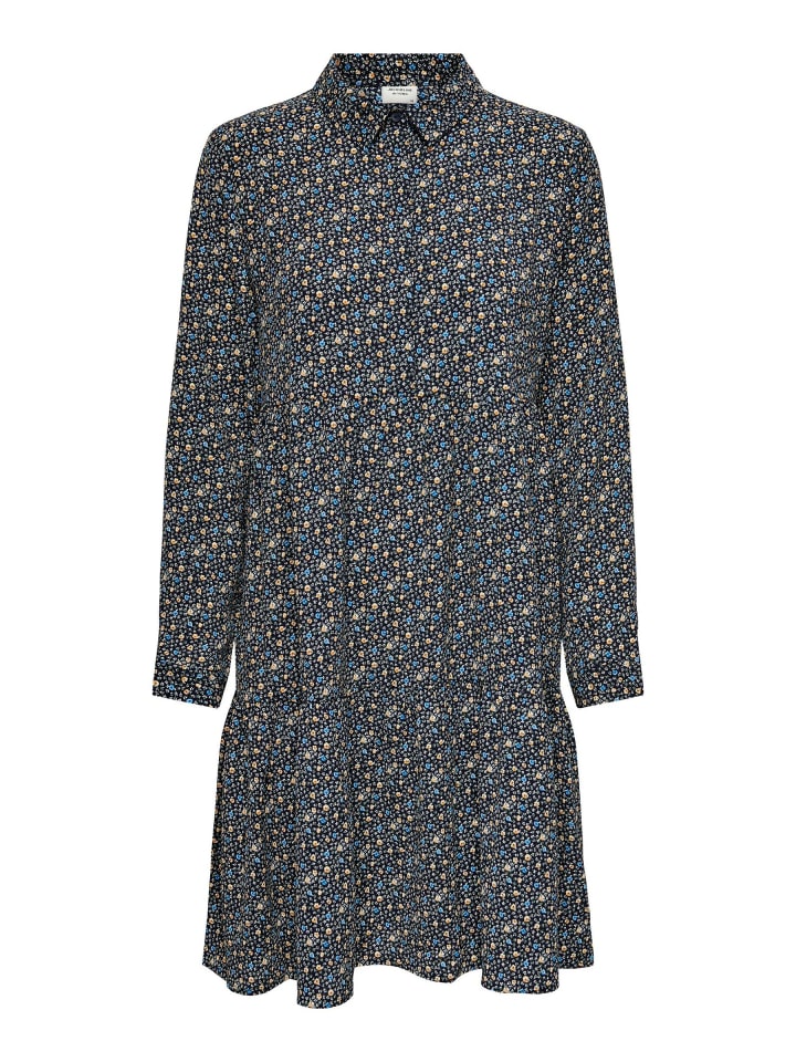 Kurzes Langarm Kleid Gemusterte Tunika Bluse JDYPIPER in Schwarz-5