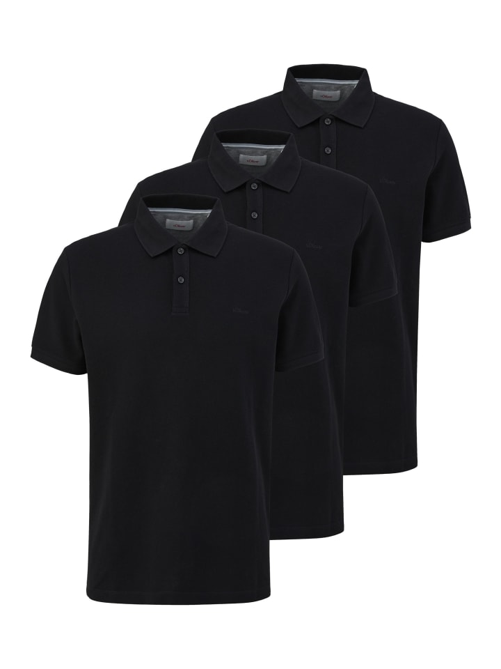 Poloshirt Basic in Schwarz