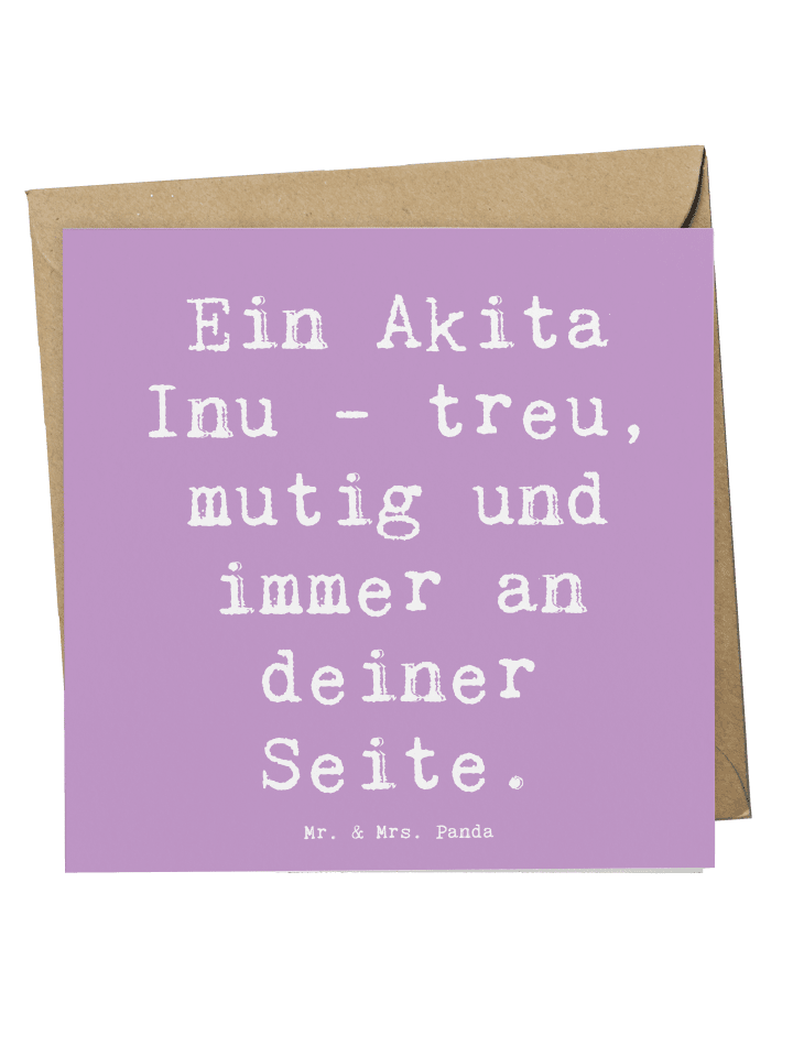 Deluxe Karte Spruch Akita Inu Freund mit Spruch in Lavendeltraum