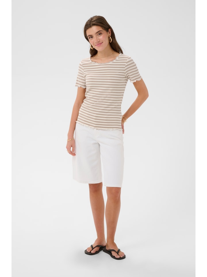 T-Shirt kurzarm CRRibba Regular fit in Feather Gray White Stripe