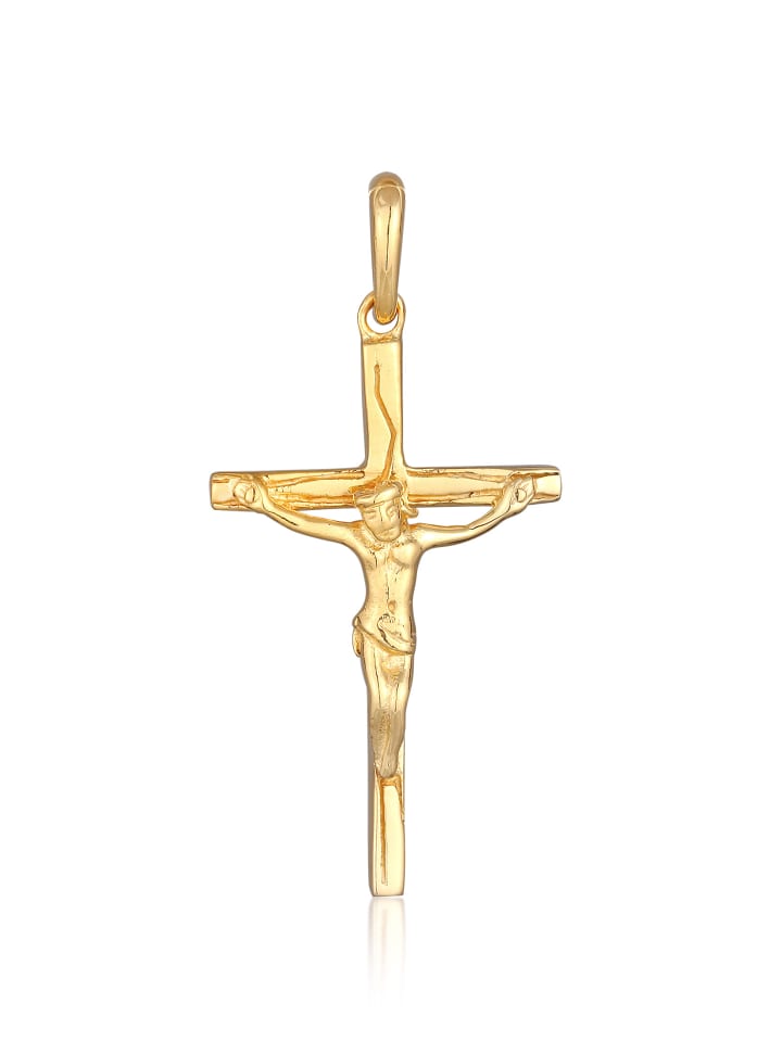 Anhänger 925 Sterling Silber Kreuz in Gold