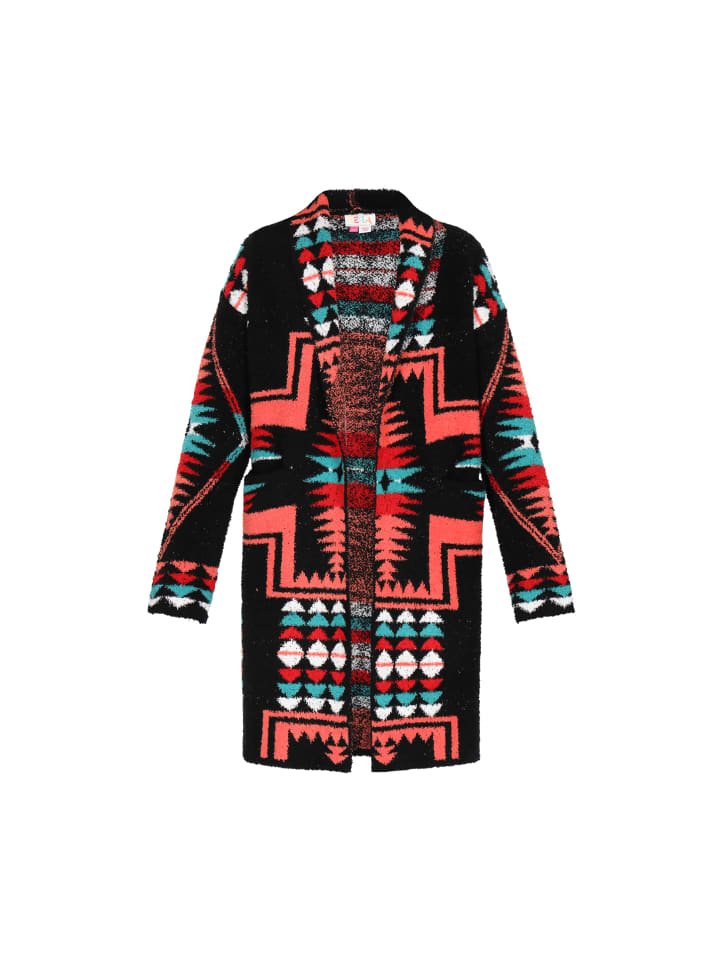 Women Cardigan in black multicolor