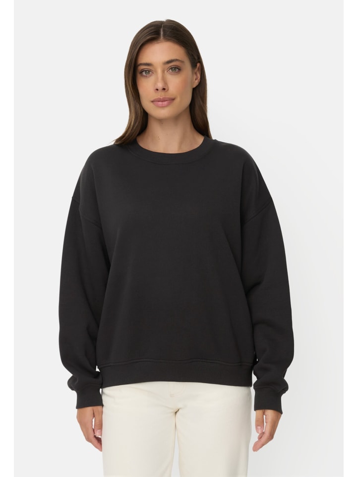 Sweatshirt mit Backprint in Schwarz