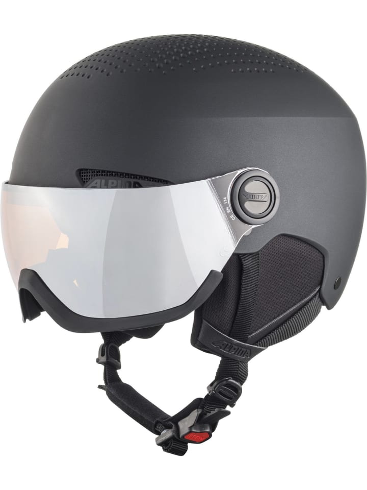 Skihelm mit Visier in schwarz