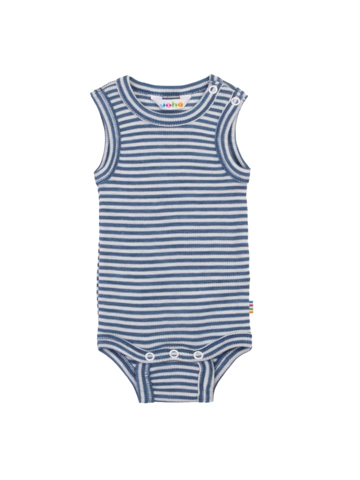 Ärmelloser Merinowolle-Seide Body in blue