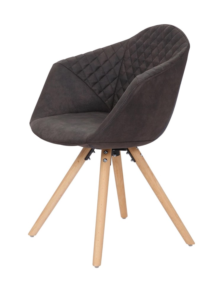 Stuhl Chadwick 110 2er-Set in schwarz - braun