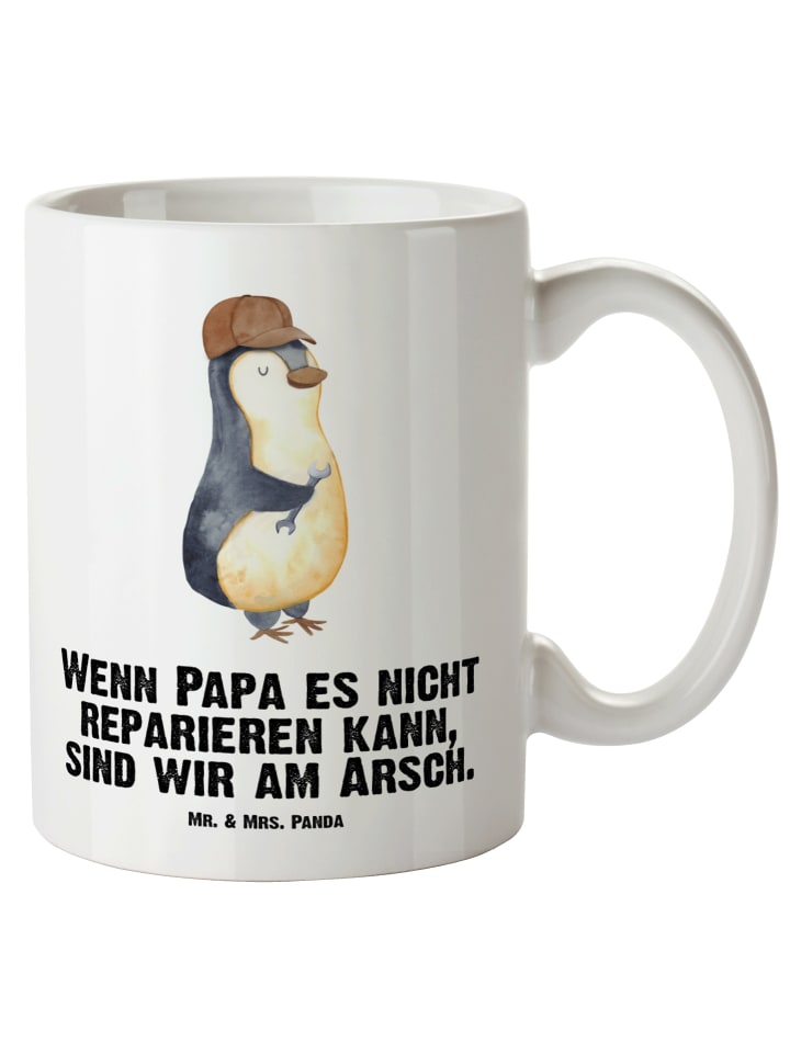 Kaffeetasse Wenn Papa es nicht reparieren kann,... in Weiß