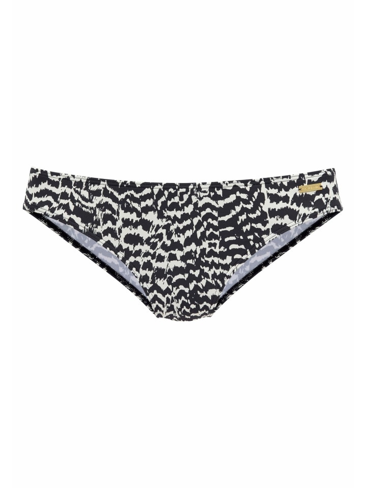 Bikini-Hose in schwarz-creme