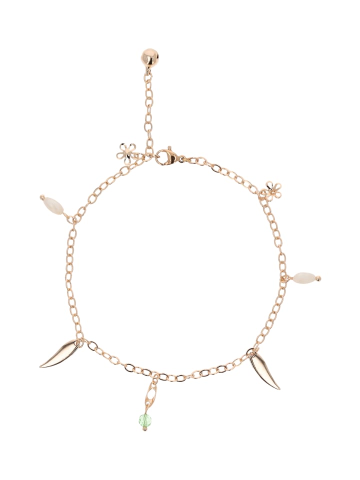 Women Anklet in Rose Gold Green