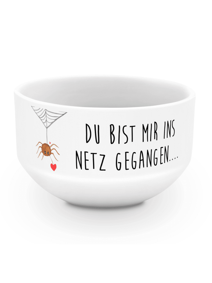 Smoothie Bowl Spinne Agathe Liebe mit Spruch in Weiß