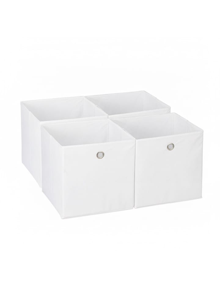 4 x Aufbewahrungsbox in Weiß - (B)30 x (H)30 x (T)30 cm