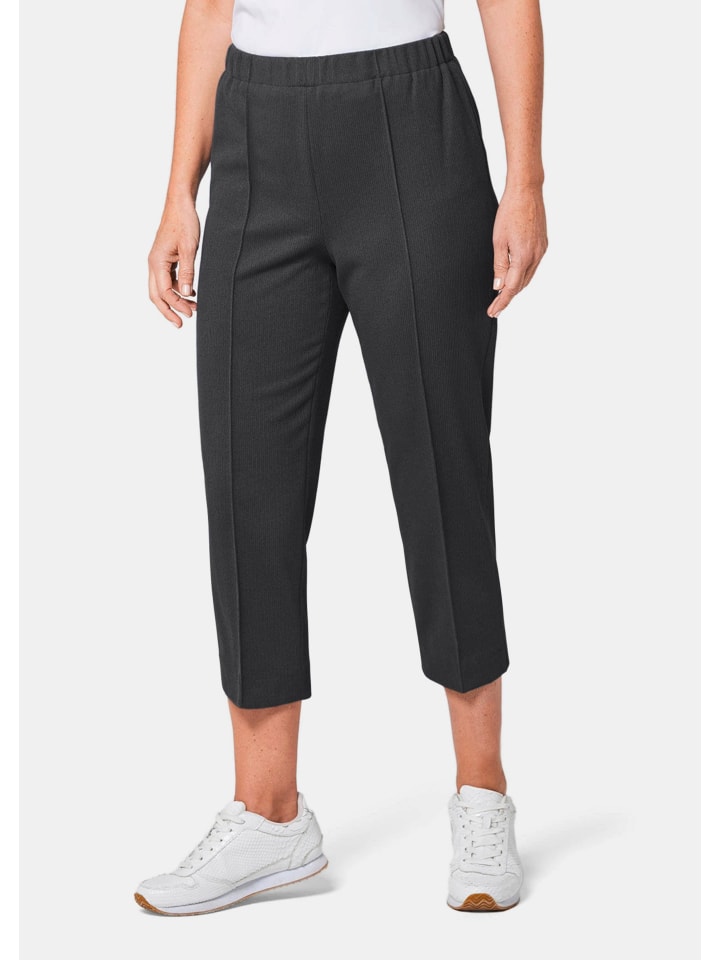 Sportive 7/8-Hose mit Biesen in anthrazit