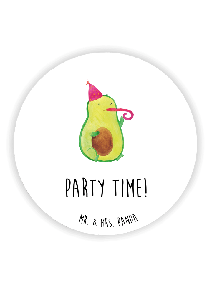 Magnet Avocado Party Zeit mit Spruch in Weiß