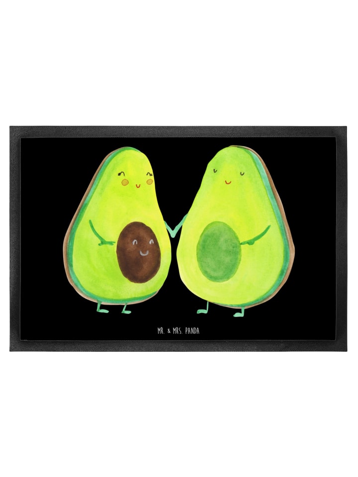 Schmutzfangmatte Avocado Pärchen ohne Spruch in Schwarz