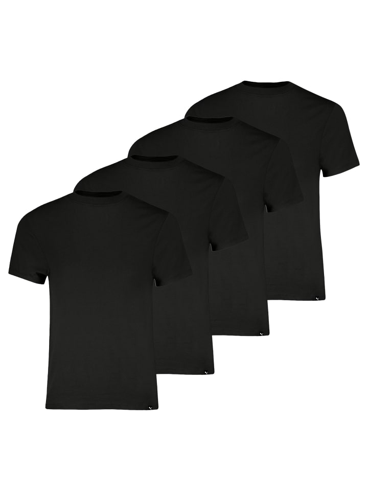 T-Shirt 4er Pack in Schwarz