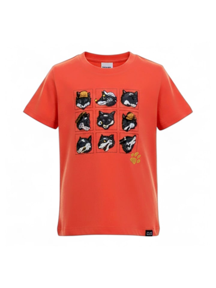 T-Shirt Many Wolve Tee Kids in Rot