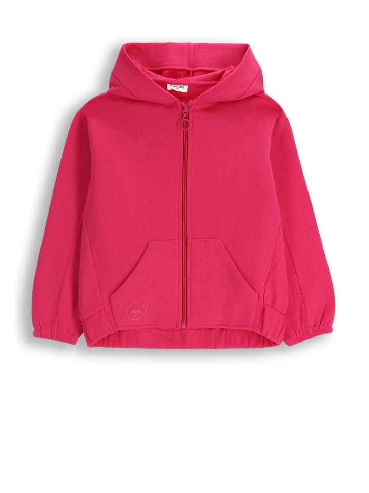 Gefütterte Kapuzenjacke mit Reißverschluss in rosa