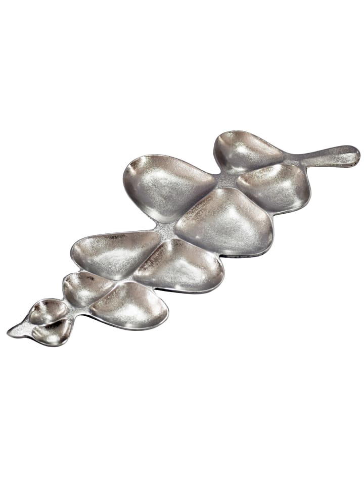 Tischdekoration in Silber / Aluminium / 61x18x3
