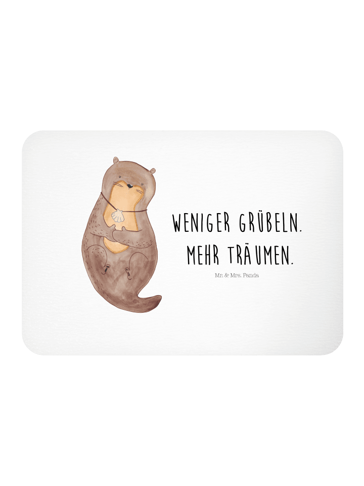 Magnet Otter Muschel mit Spruch in Weiß